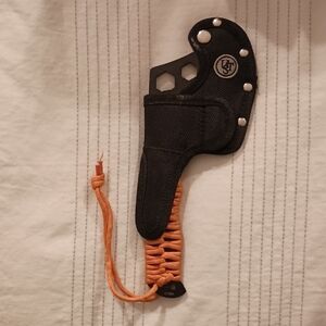 Black and Orange Tactical Axe with Sheath